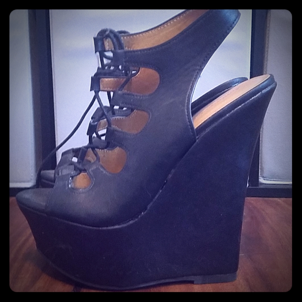Extra high platform wedges size 8